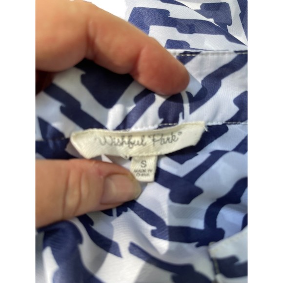 Wishful Park blue and white sheer pullover shirt size Small - Picture 4 of 10